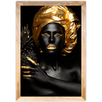 Preto e Dourado 06 - Quadro com Moldura - Preto, Marrom, Rústico ou Branco