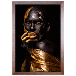 Preto e Dourado 07 - Quadro com Moldura - Preto, Marrom, Rústico ou Branco