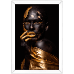 Preto e Dourado 07 - Quadro com Moldura - Preto, Marrom, Rústico ou Branco