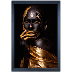 Preto e Dourado 07 - Quadro com Moldura - Preto, Marrom, Rústico ou Branco