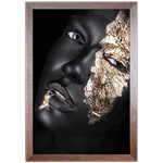 Preto e Dourado 08 - Quadro com Moldura - Preto, Marrom, Rústico ou Branco