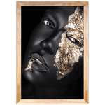 Preto e Dourado 08 - Quadro com Moldura - Preto, Marrom, Rústico ou Branco