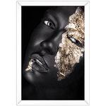 Preto e Dourado 08 - Quadro com Moldura - Preto, Marrom, Rústico ou Branco