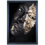 Preto e Dourado 08 - Quadro com Moldura - Preto, Marrom, Rústico ou Branco