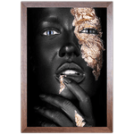 Preto e Dourado 09 - Quadro com Moldura - Preto, Marrom, Rústico ou Branco