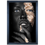 Preto e Dourado 09 - Quadro com Moldura - Preto, Marrom, Rústico ou Branco