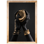 Preto e Dourado 14 - Quadro com Moldura - Preto, Marrom, Rústico ou Branco