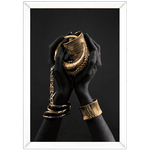 Preto e Dourado 14 - Quadro com Moldura - Preto, Marrom, Rústico ou Branco