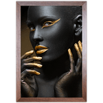 Preto e Dourado 16 - Quadro com Moldura - Preto, Marrom, Rústico ou Branco