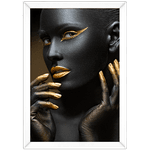Preto e Dourado 16 - Quadro com Moldura - Preto, Marrom, Rústico ou Branco