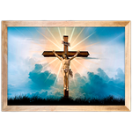 Religioso 05 - Quadro com Moldura - Preto, Marrom, Rústico ou Branco