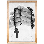 Religioso 08 - Quadro com Moldura - Preto, Marrom, Rústico ou Branco