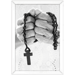 Religioso 08 - Quadro com Moldura - Preto, Marrom, Rústico ou Branco