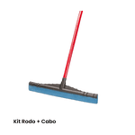 Rodo Plástico para Limpeza 60 cm C/ Cabo De Madeira Plastificado 1,20m