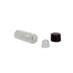 FRASCO TUBULAR VIDRO NEUTRO INCOLOR 5ML COM TAMPA ROSCA PRETA E BATOQUE