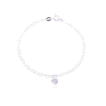 Pulseira Love Pingente Coração Color Prata 925