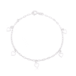 Pulseira Corações Vazados Prata 925