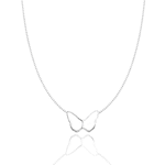 Colar Borboleta Vazada 45cm Prata 925
