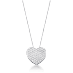 Colar Coração Cravejado Love Prata 925