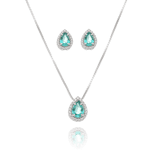 Conjunto Gota Cravejada Prata 925