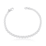 Pulseira Corações Trabalhados Prata 925