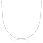 Corrente Veneziana V15 60cm Bolinha 3mm Prata 925