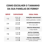 Panela de Ferro fundido Alça Fixa Tampa Vidro 26 cm