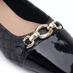 Sapatilha Feminina Sua Cia Bico Verniz Matelasse Clássica Preto
