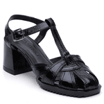 SANDÁLIA BRISA COURO VERNIZ PRETO