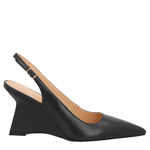 SLINGBACK ANABELA EM COURO PRETO