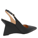 SLINGBACK ANABELA EM COURO PRETO