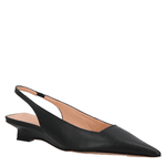SCARPIN SLINGBACK ANABELA EM COURO PRETO