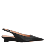 SCARPIN SLINGBACK ANABELA EM COURO PRETO