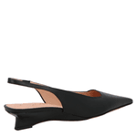 SCARPIN SLINGBACK ANABELA EM COURO PRETO