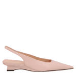 SCARPIN SLINGBACK ANABELA EM COURO BEGE