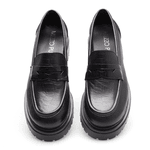 MOCASSIM TORINO COURO CROCO PRETO