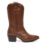 BOTA LÍVIA WESTERN COURO MARROM