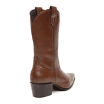 BOTA LÍVIA WESTERN COURO MARROM