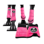 Kit Completo Cloche e Caneleiras Color Rosa Normal Boots Horse 4369