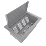 Caixa de Mesa POP 4 Tomadas + 4 Furações para Kystone T4 10101 Cinza