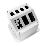 Caixa de Mesa Branco New Três tomadas Elétricas + 4 Módulo Keystone Dutotec 