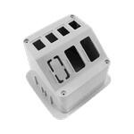 Caixa de Mesa Cinza New Três tomadas Elétricas + 4 Módulo Keystone Dutotec 