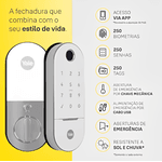 Fechadura Biometrica Digital Wifi - YALE LIA Com HUB - BRANCA