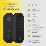 Fechadura Biometrica Digital Wifi - YALE LIA Com HUB - PRETO FOSCO