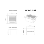 Caixa de Mesa POP 4 Tomadas + 4 Furações para Kystone T4 10104 Marrom