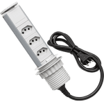 Torre De Tomadas 16 Amperes Com 3 Tomadas Multiplug Bivolt Cor Cinza 