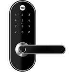 Fechadura Biometrica Digital Wifi - YALE Com HUB - COM MAÇANETA PRETA