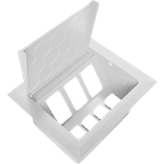 Caixa de Mesa POP 3 Tomadas + 4 Furações para Kystone T4 10000 Branco