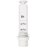 Torre De Tomada Preto Usb Tipo C + A Turbo + 2 Elétrica 10A Cor Branco