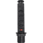 Torre De 4 Tomadas 16 Amperes Com 4 Tomadas Multiplug Bivolt Cor Preto